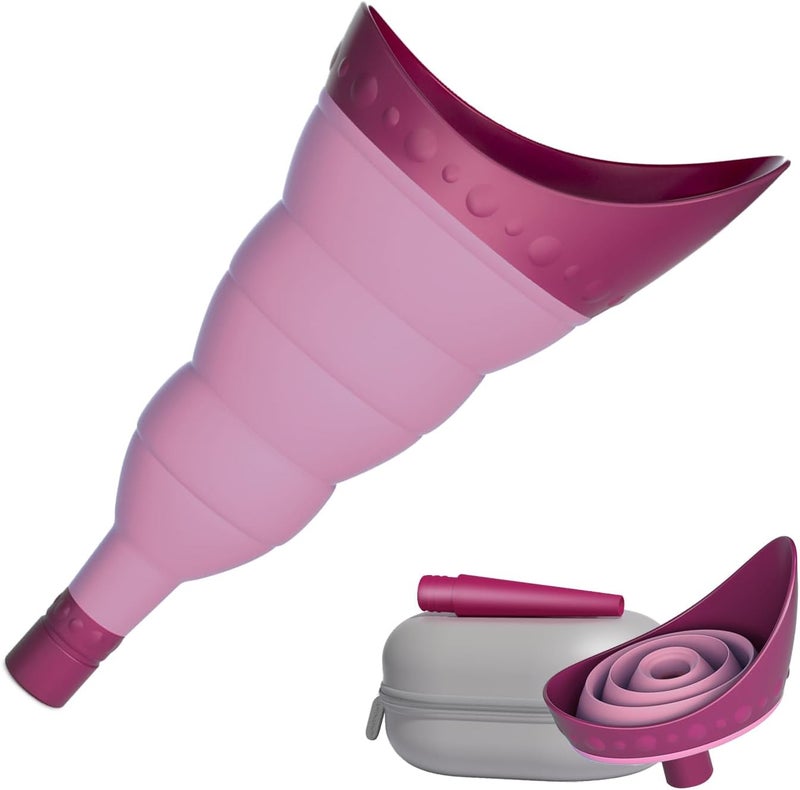 TRIPTIPS Pee Conch Foldable Female Urinal Device Portable Urinal for Women She Pee Cup for Women, Pee Funnel for Women Travel Stand to Pee Womens Urinal Funnel with Tube Case - Image 1